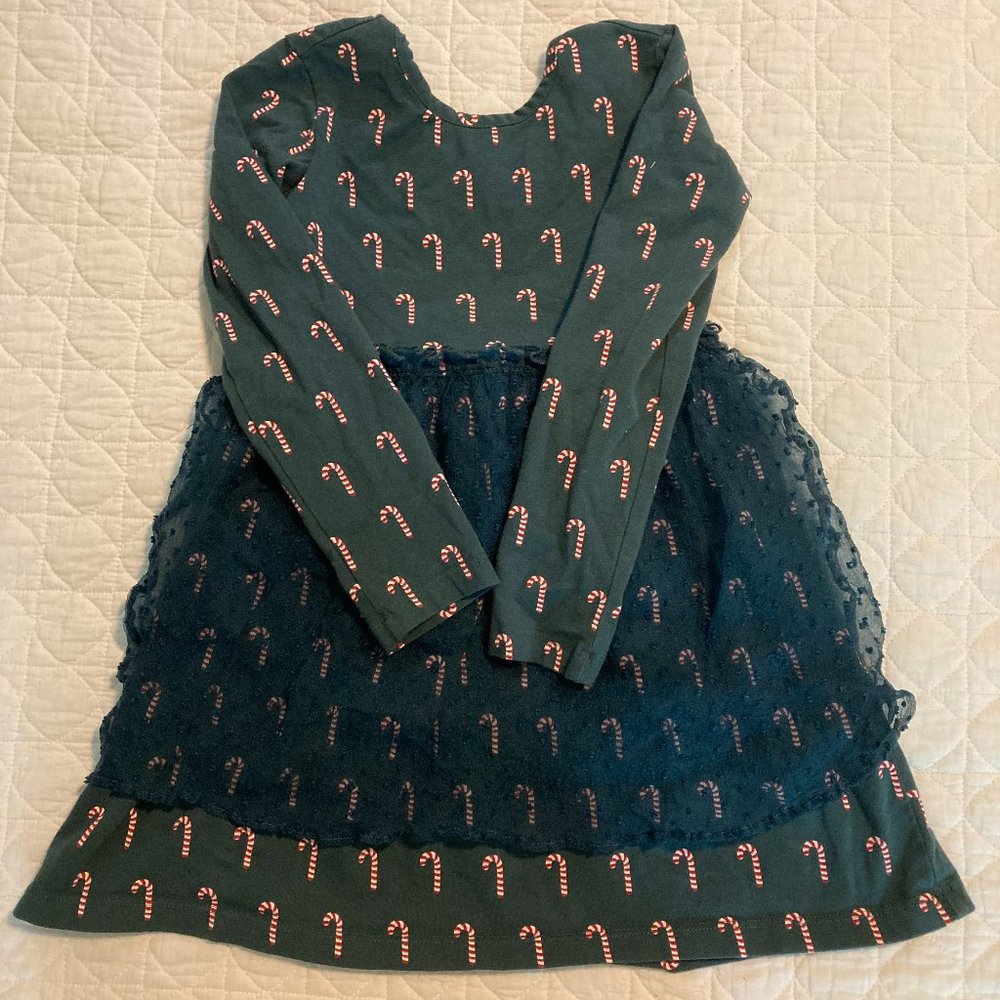 Hanna Andersson Green Candy Cane Dress - Size 110